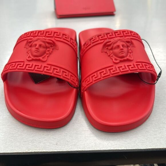 Women Red Versace Slides 9.5 - Picture 7 of 8